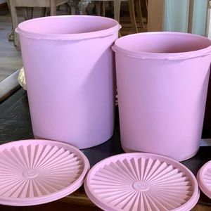 Vintage Dusty rose- 5 stacking canister set from Tupperware